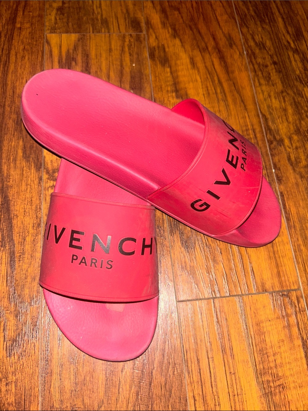 Givenchy Red Logo Slide Sandals